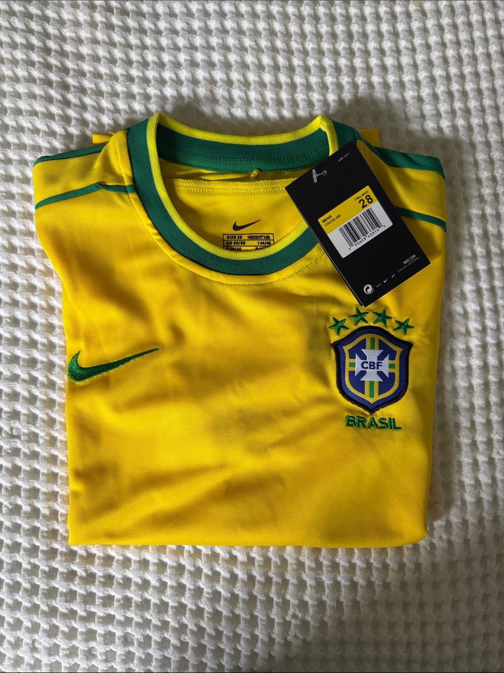 Nike SET Kids Yellow Brazil CBF Soccer Jersey with Green Trim AND SHORTS